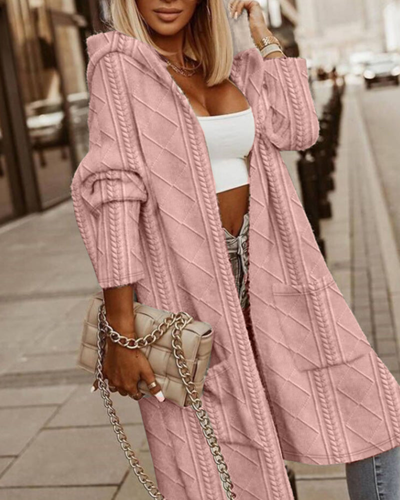IRENA | LONG KNIT CARDIGAN WITH HOOD
