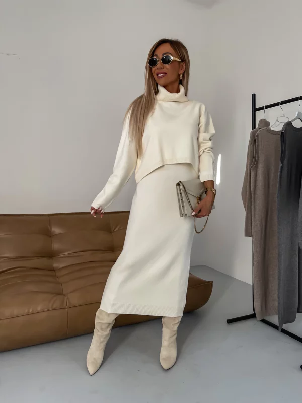 NINI | AUTUMN CHIC KNIT DRESS & TURTLENECK SET