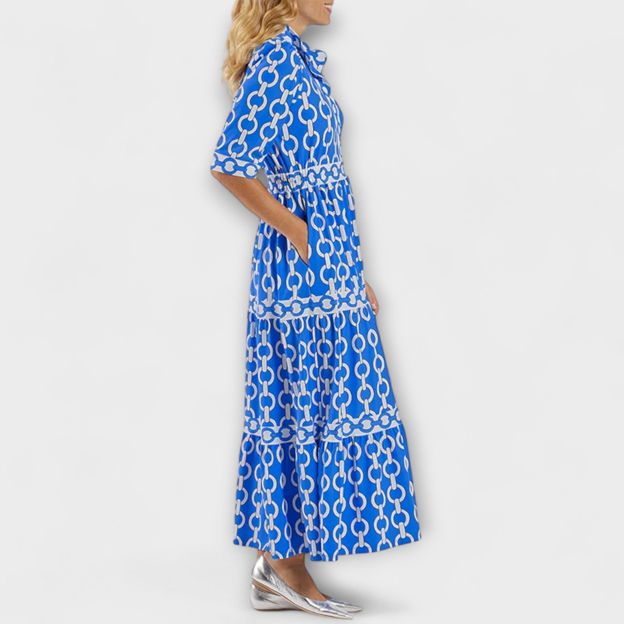 ZOE - LUXE REGULAR FIT CHAIN PRINT MIDI DRESS