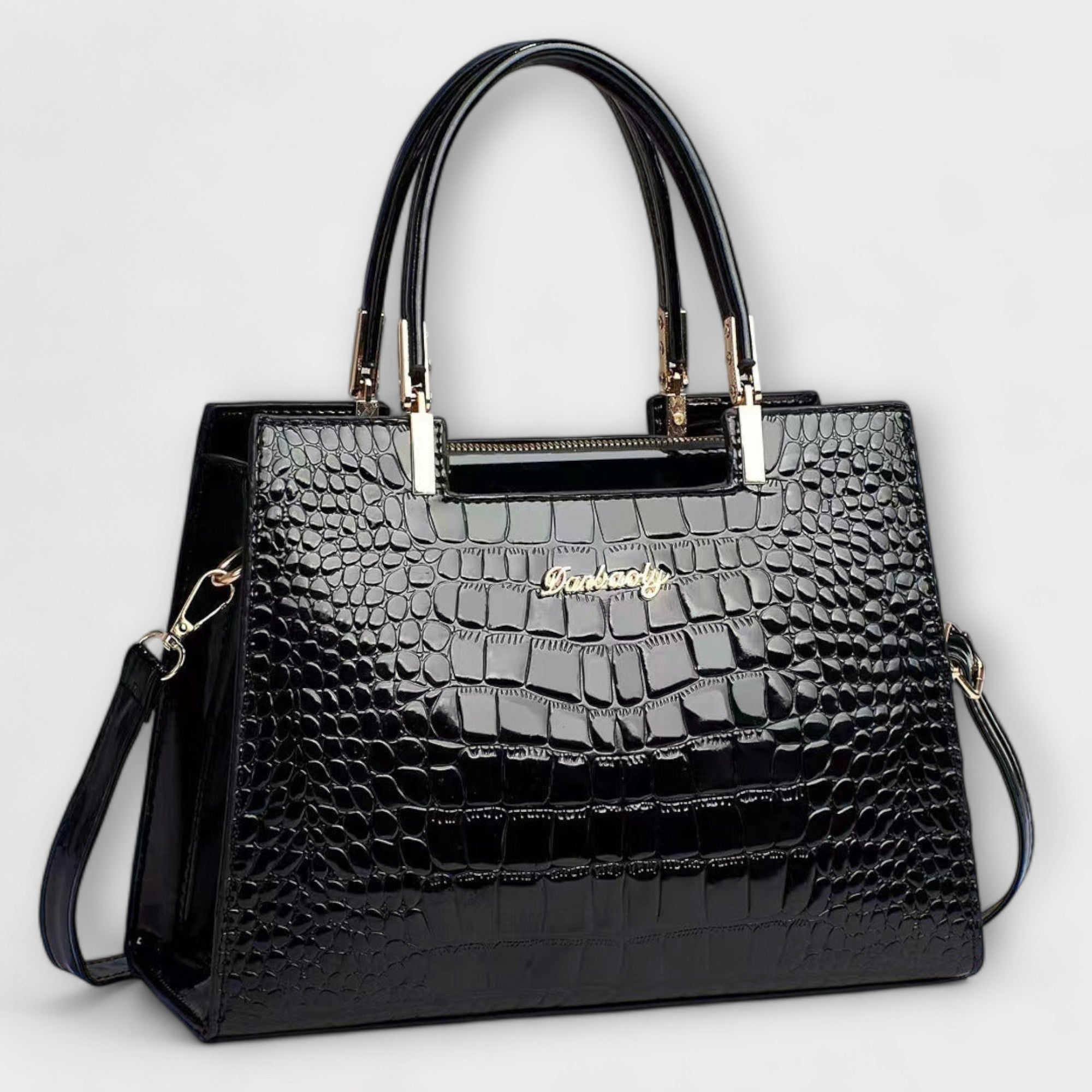Aralune -  Shiny crocodile print handbag