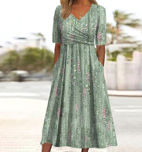 TATIANNA - CHIC MIDI DRESS WITH SIDE POCKETS