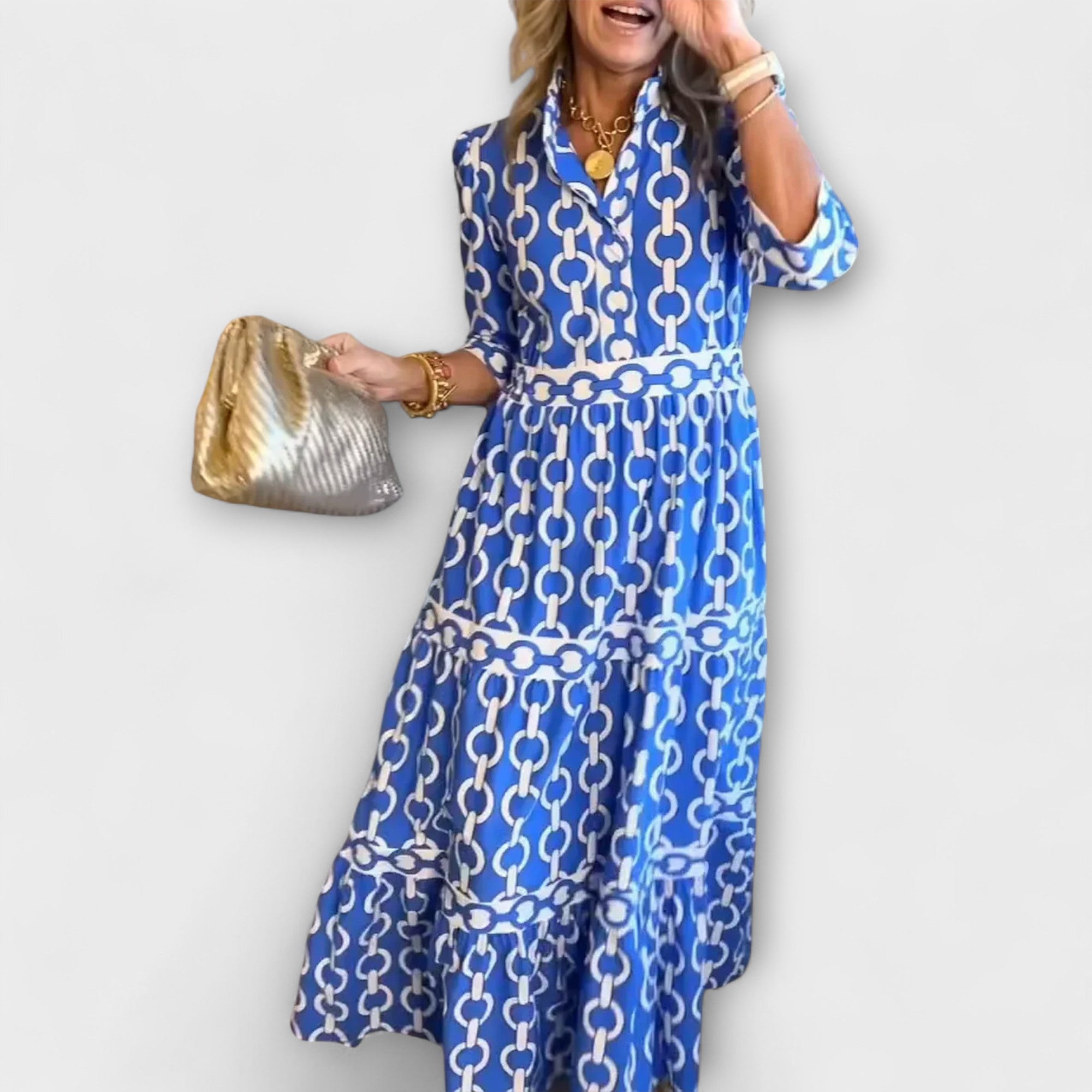 ZOE - LUXE REGULAR FIT CHAIN PRINT MIDI DRESS