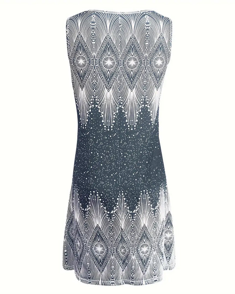 MARINA – SLEEVELESS V-NECK DRESS WITH TUMMY COVERAGE