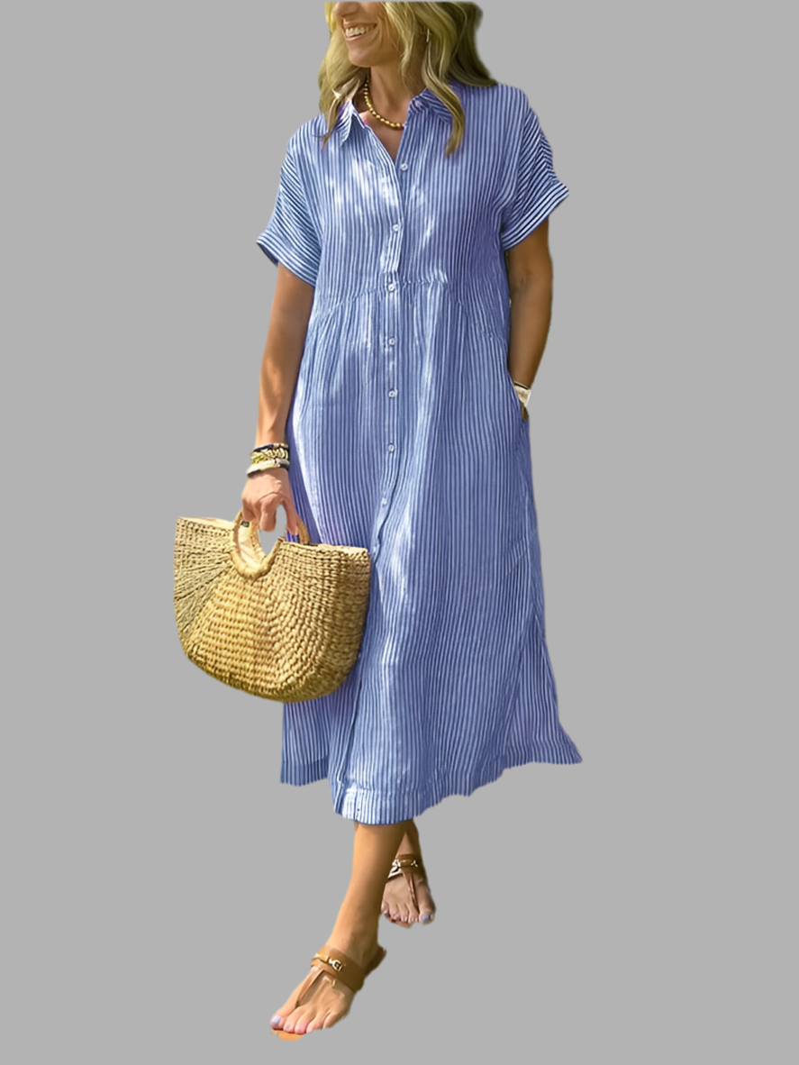 FABIENNA - ELEGANT TAILORED MAXI DRESS WITH TUMMY COVERAGE