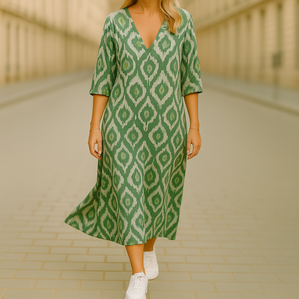 LUCIA – ELEGANT BOHEMIAN LONG DRESS WITH TUMMY COVERAGE