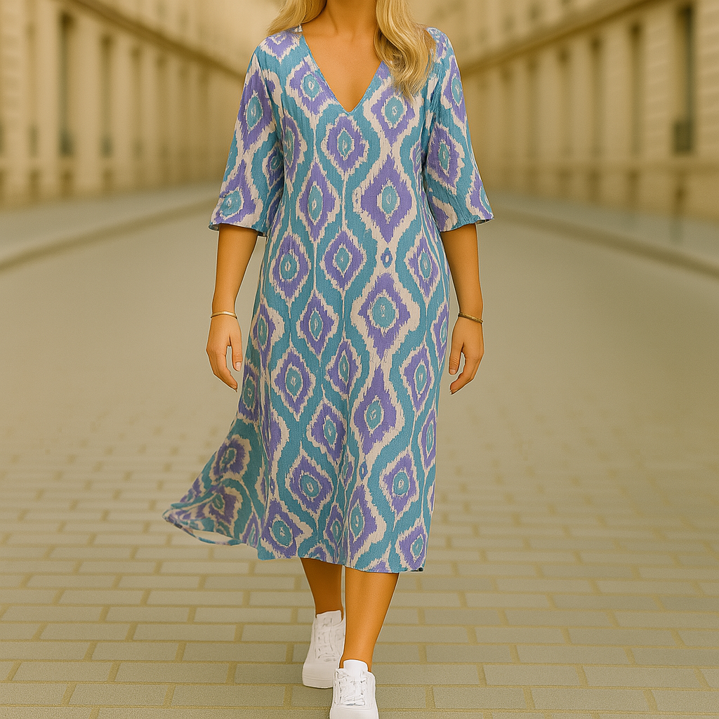 LUCIA – ELEGANT BOHEMIAN LONG DRESS WITH TUMMY COVERAGE
