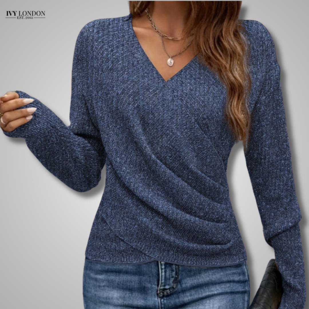 ALISA | ELEGANT WRAPPED V-NECK KNIT