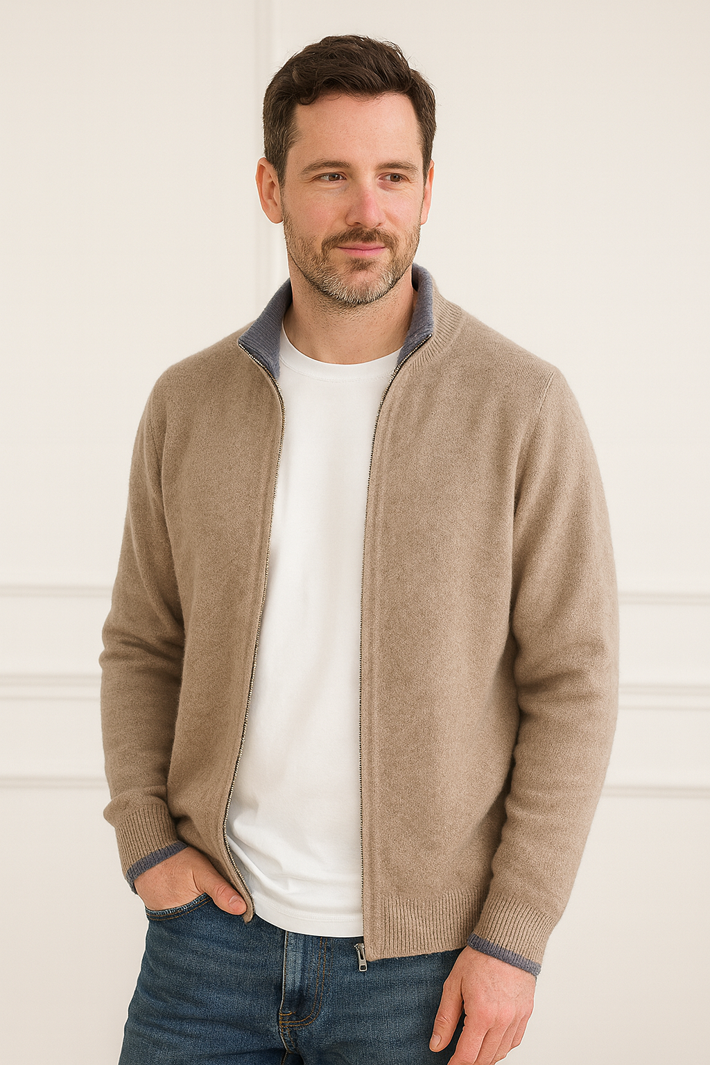 ETHAN | LUXURY CASHMERE ZIP-UP CARDIGAN