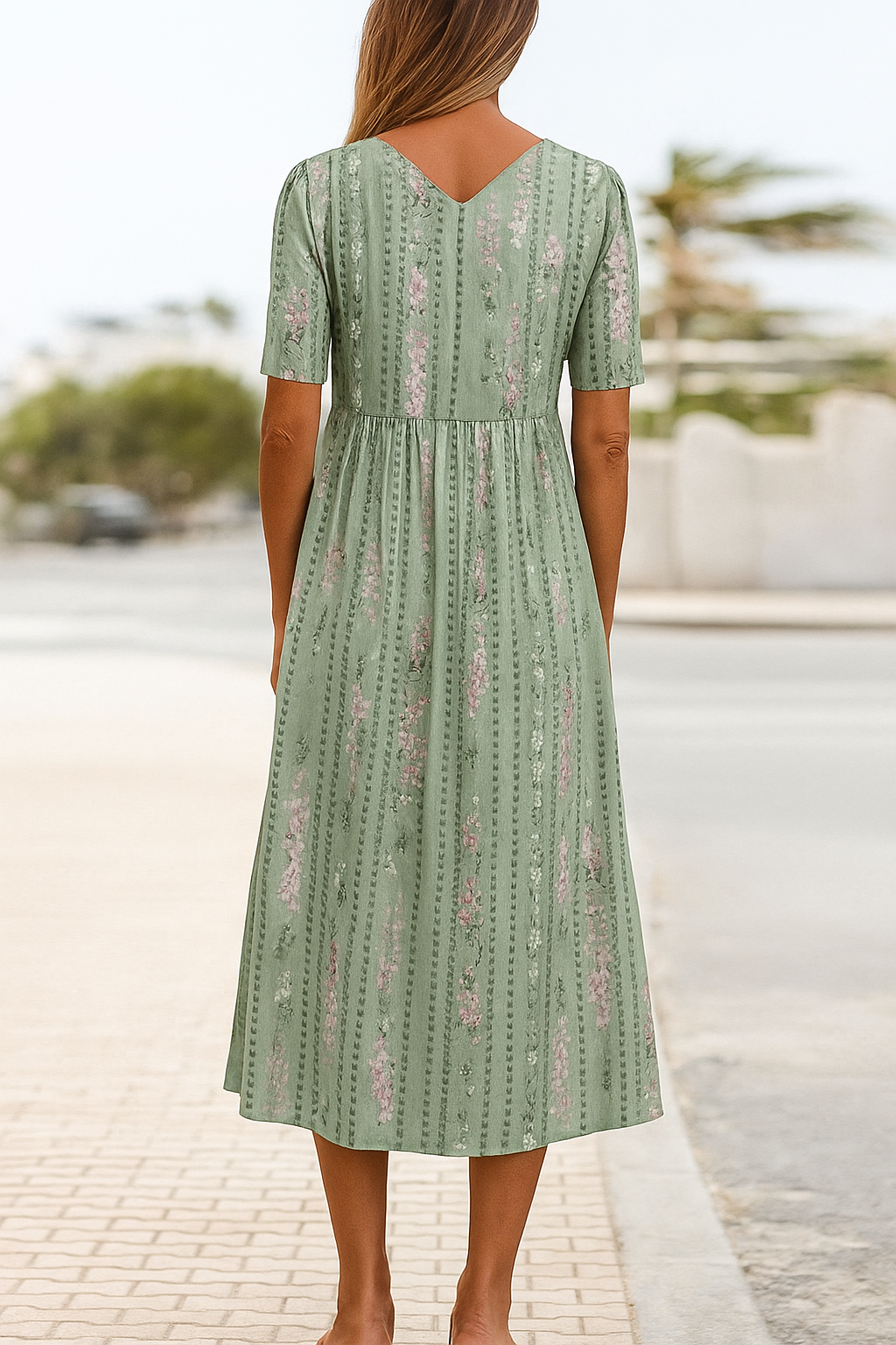 TATIANNA - CHIC MIDI DRESS WITH SIDE POCKETS