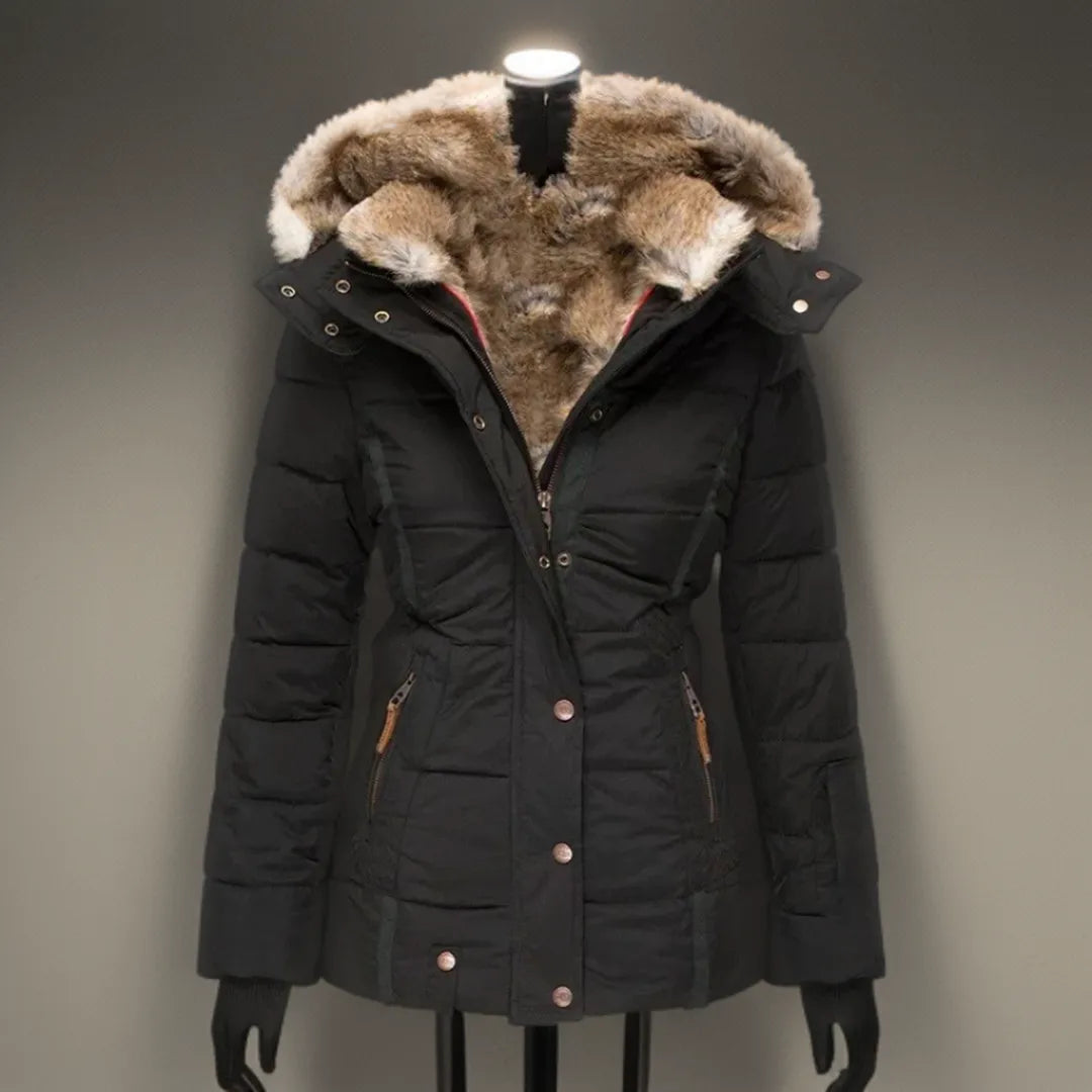 ELIZA | ELEGANT FAUX FUR HOODED PUFFER JACKET