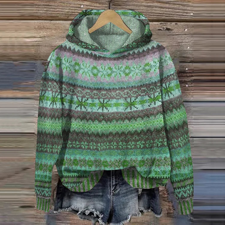 JASMINA | COZY HOODIE SWEATER WITH PLAYFUL PATTERN AND COMFORTABLE FIT