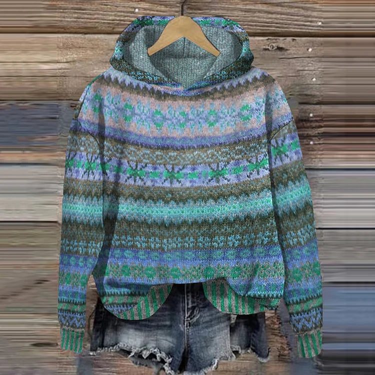 JASMINA | COZY HOODIE SWEATER WITH PLAYFUL PATTERN AND COMFORTABLE FIT