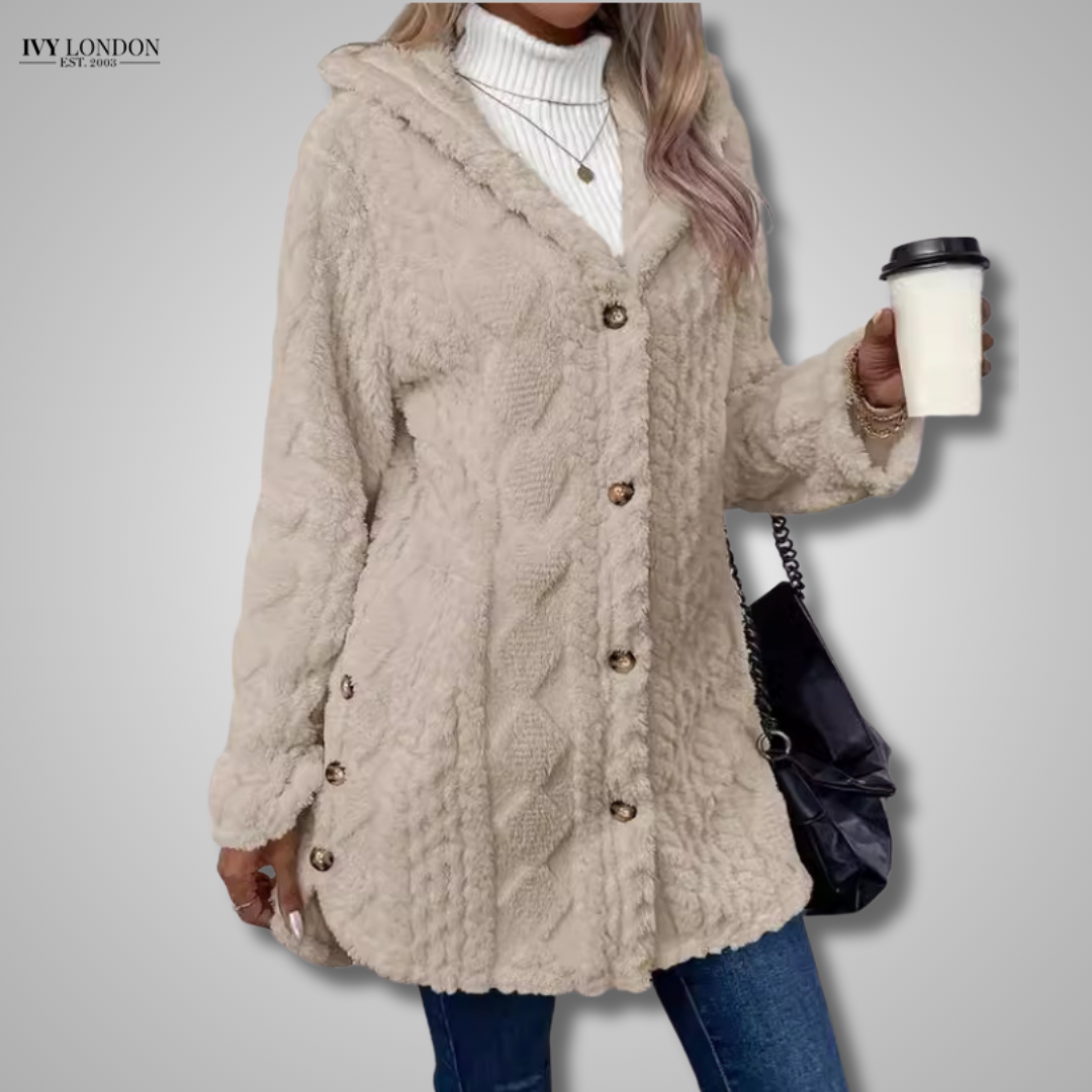 KYLIE | COZY HOODED BUTTON CARDIGAN JACKET WITH TUMMY COVERAGE