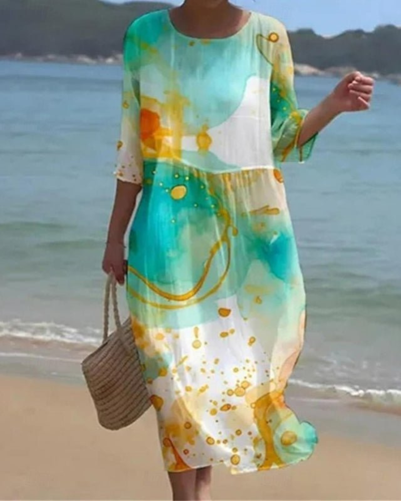 TAMARA - ELEGANT FLORAL A-LINE DRESS