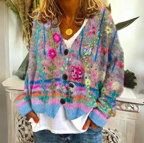 ZOEY | ELEGANT FLORAL CARDIGAN
