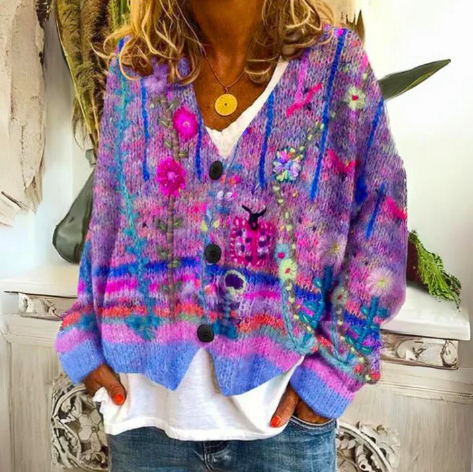 ZOEY | ELEGANT FLORAL CARDIGAN