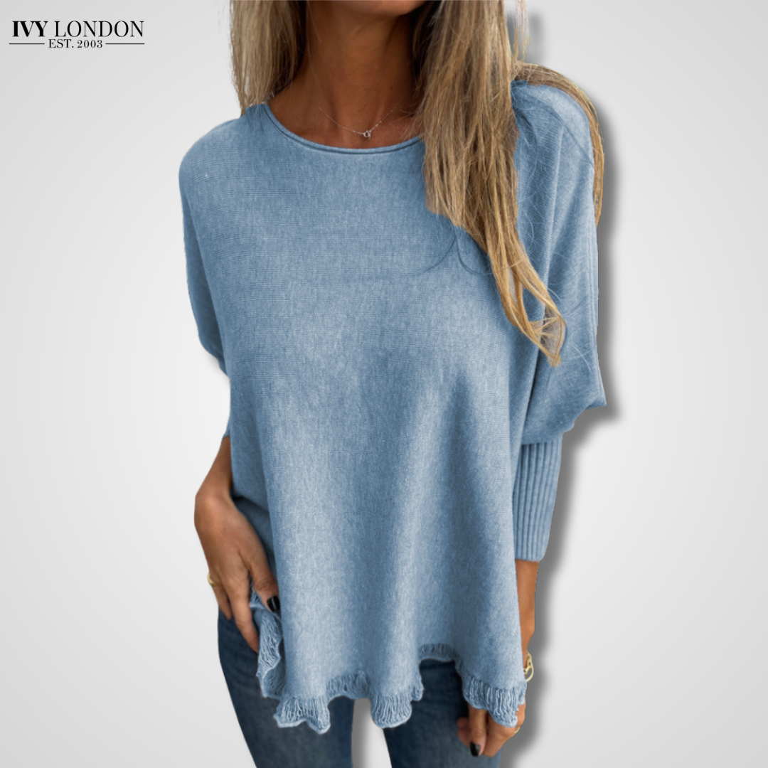 VICTORIANA | ELEGANT FRINGE HEM KNIT TOP