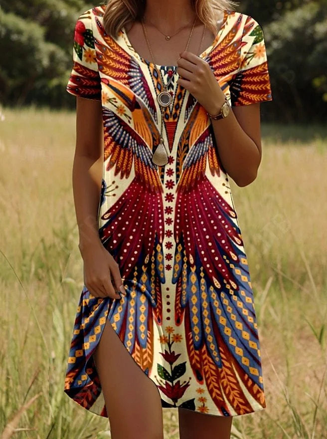 TESSALIE - RELAXED SUMMER DRESS WITH ARTISTIC PRINT