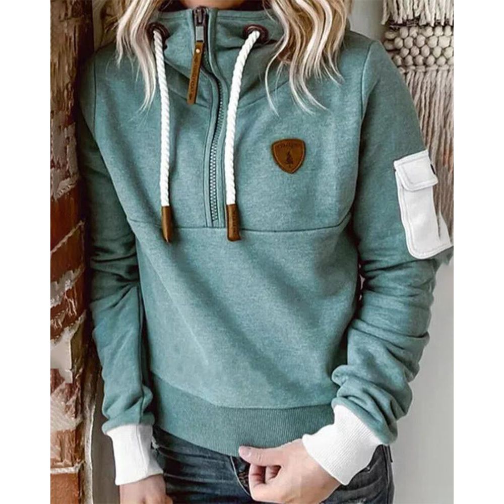 ISADORA | ELEGANT RELAXED HALF-ZIP SWEATER WITH TUMMY COVERAGE
