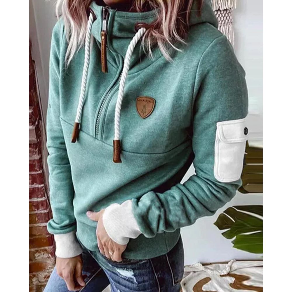 ISADORA | ELEGANT RELAXED HALF-ZIP SWEATER WITH TUMMY COVERAGE