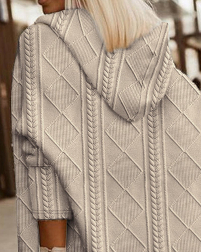 IRENA | LONG KNIT CARDIGAN WITH HOOD