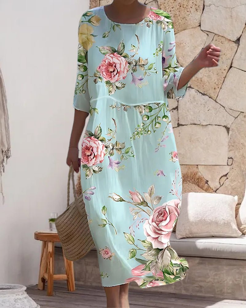 TAMARA - ELEGANT FLORAL A-LINE DRESS